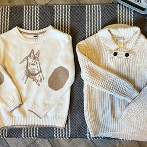 Janie and Jack Cream Sweater with Brown Dog Design